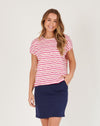 Shell Tee Abstract Stripe Pink