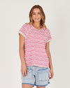 Slouch Tee Abstract Stripe Navy