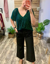 Lux Shimmer Top Green